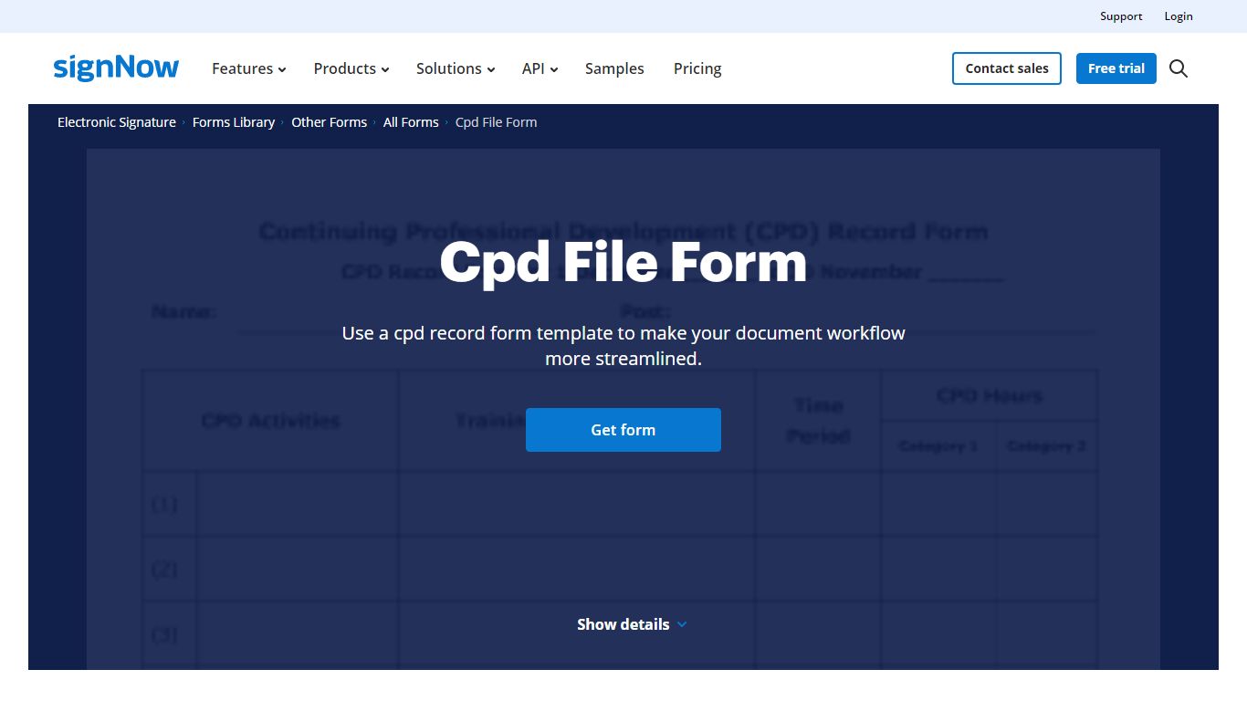 Cpd Record Form - Fill Out and Sign Printable PDF Template | signNow