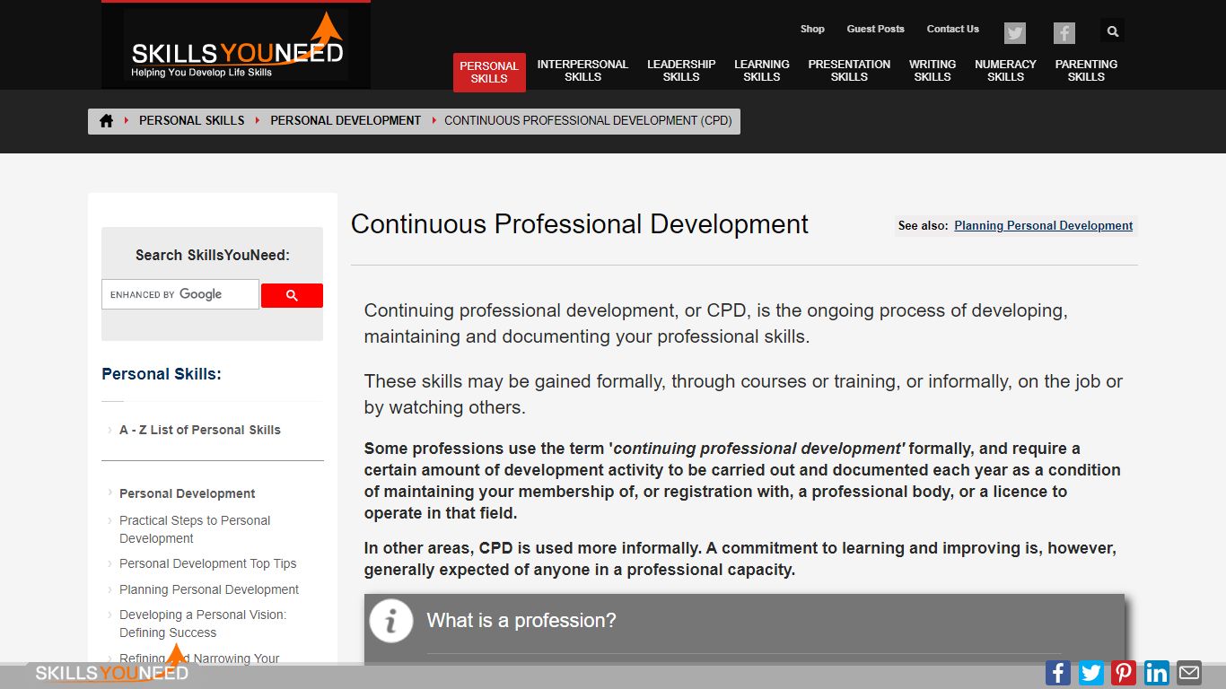 Continuous Professional Development (CPD) | SkillsYouNeed
